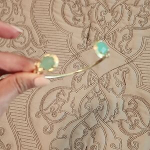 Kendra Scott Gold Bracelet with Green Stones